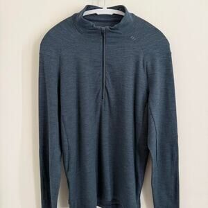 men’s dark green LULULEMON surge warm quarter-zip running top [M]